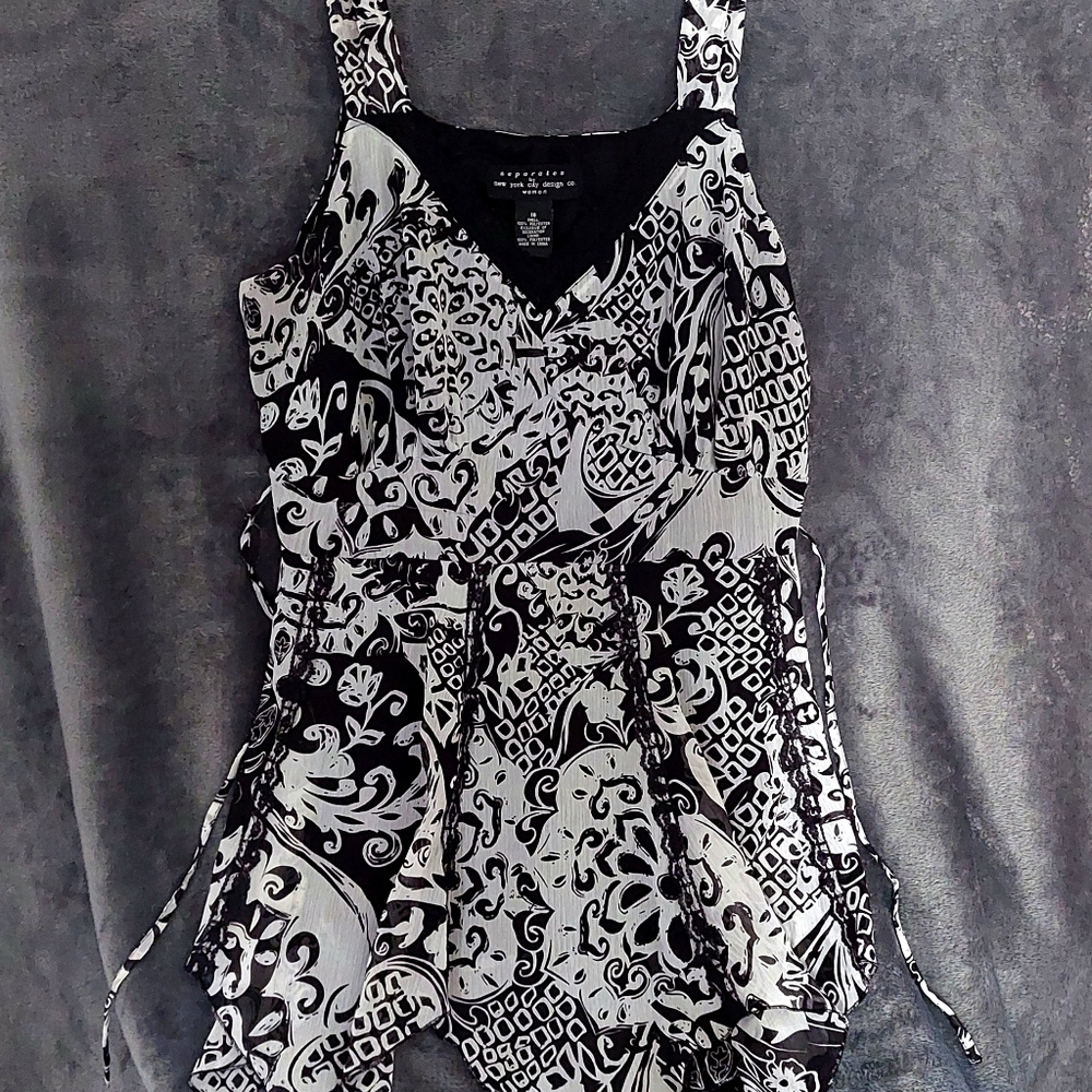 Separates-New York City Design Co. Blouse, Black & White